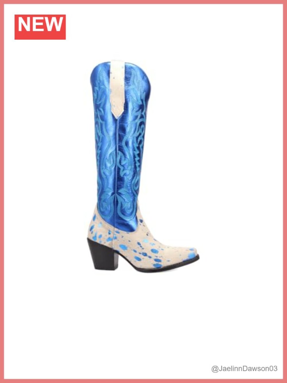 Dingo Take No Bull Calf Hair Leather Snip Toe Over the Knee Western Boots